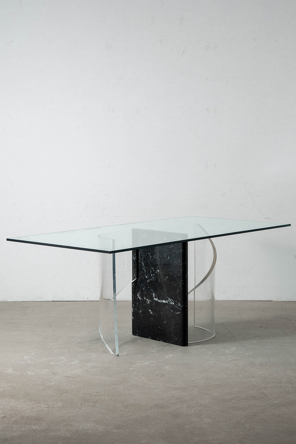Dining Table in Marble , Acrylic and Glass