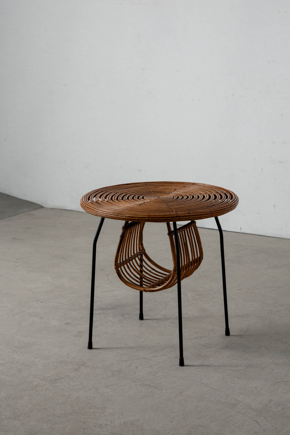 Coffee Table in Rattan and Steel