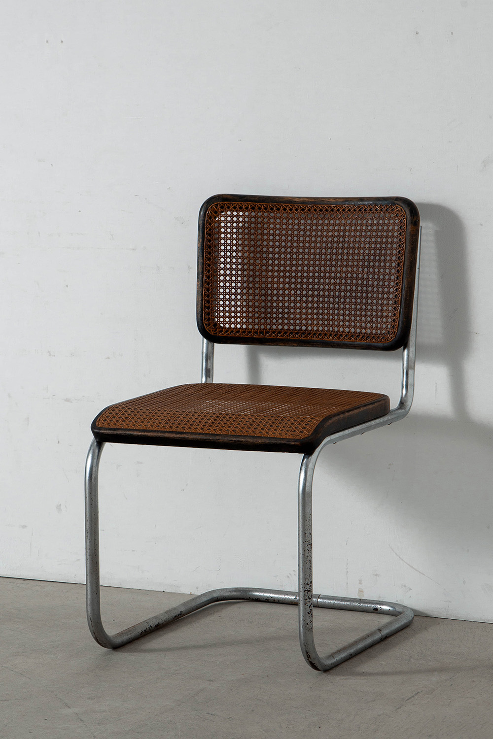 B32 Cesca Chair by Marcel Breuer for THONET in Chrome , Wood and Rattan