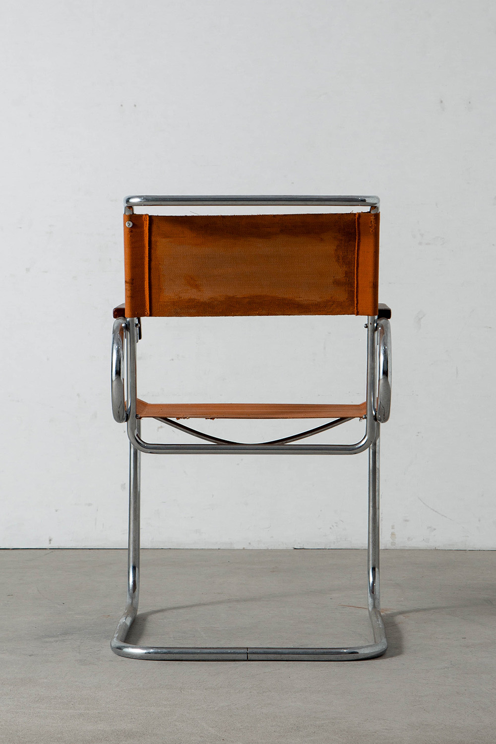 B55 Chair by Marcel Breuer for THONET in Chrome , Wood and Canvas