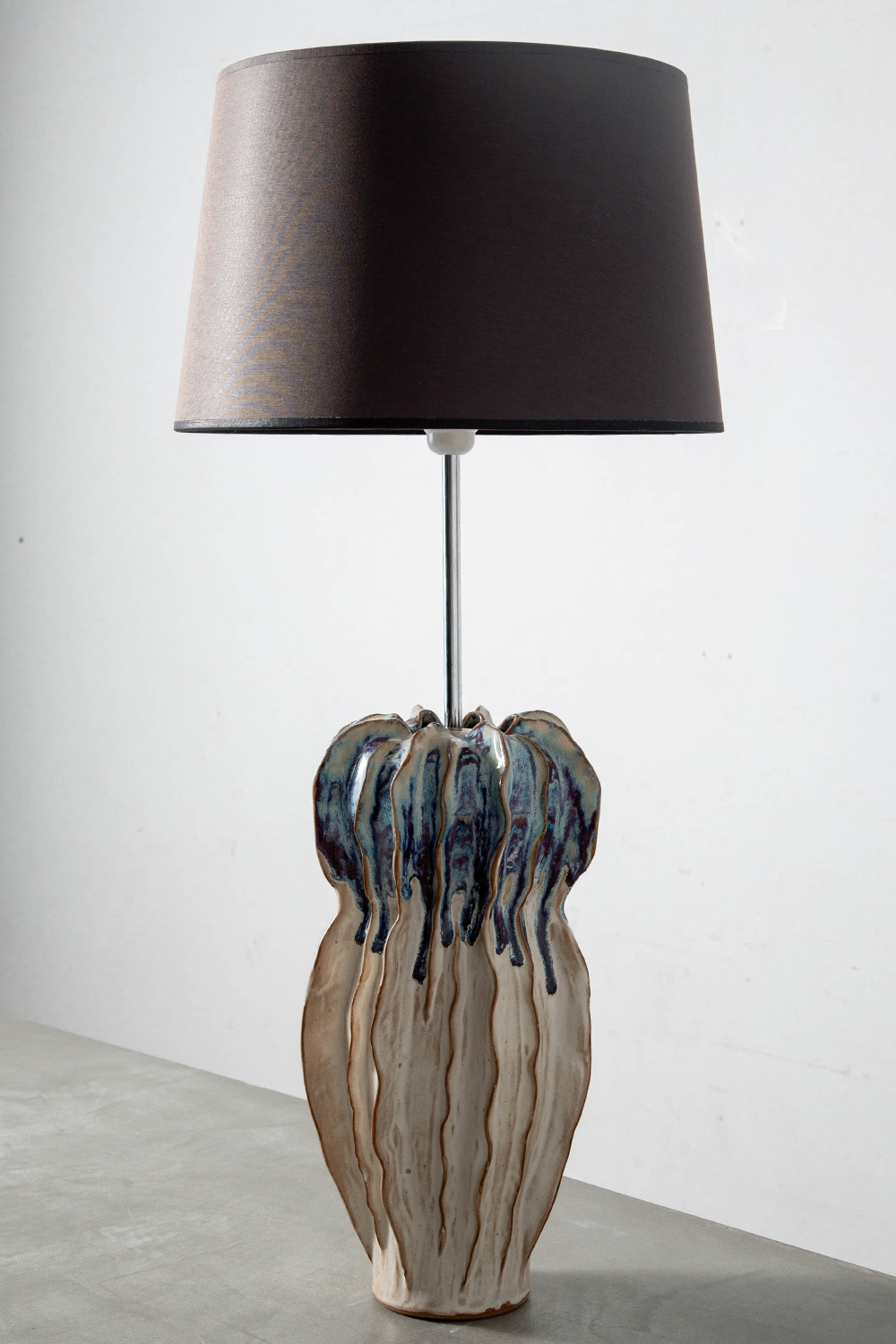 Table Lamp in Ceramic , Steel and Fabric