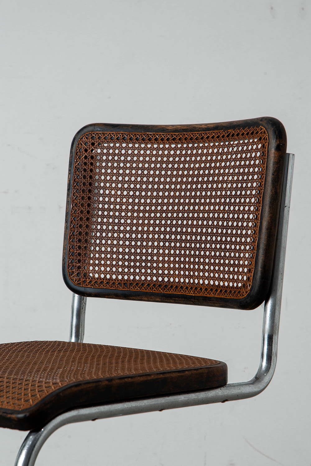 B32 Cesca Chair by Marcel Breuer for THONET in Chrome , Wood and Rattan