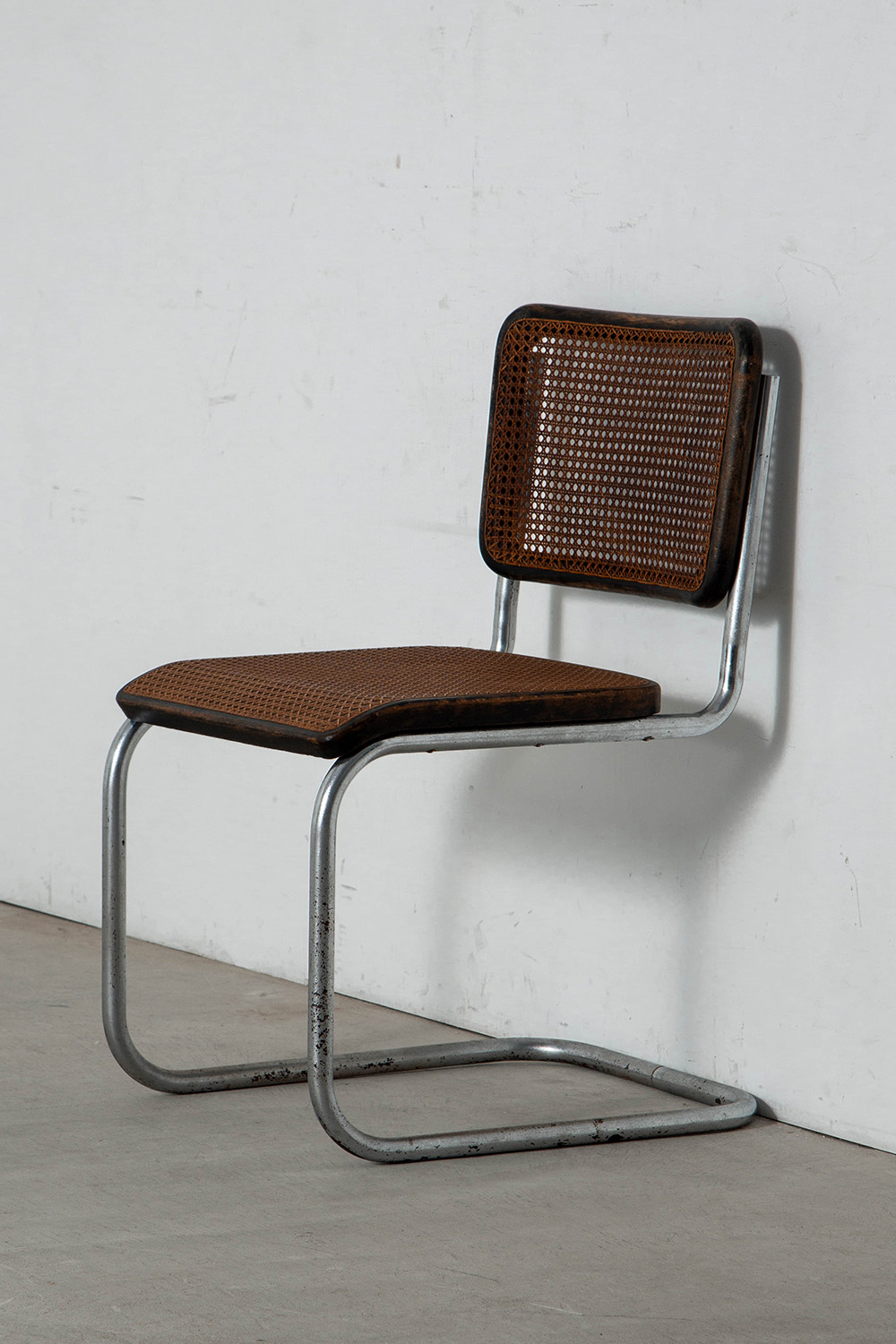 B32 Cesca Chair by Marcel Breuer for THONET in Chrome , Wood and Rattan