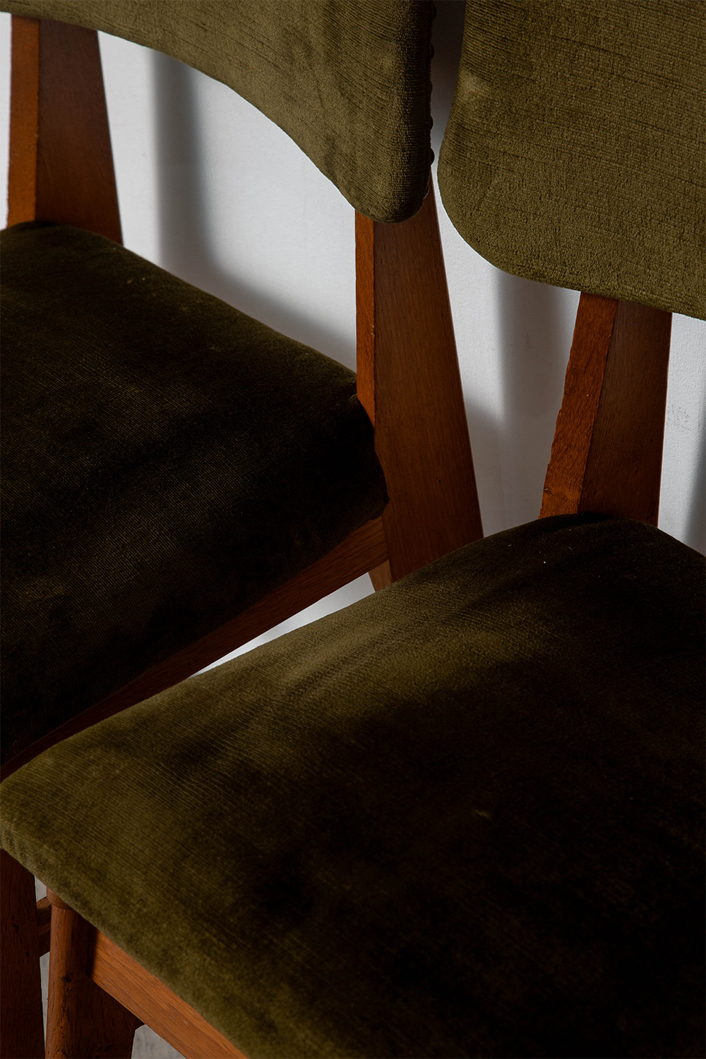 Dining Chair attribute to Jean Prouvé for Vauconsant in Fabric and Wood