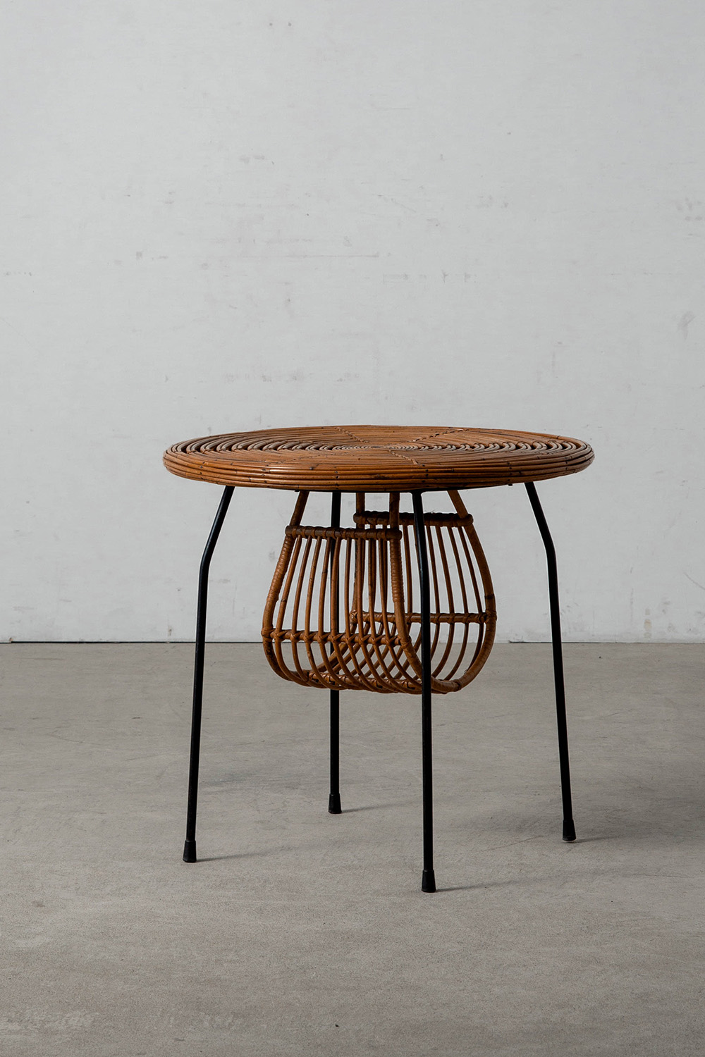 Coffee Table in Rattan and Steel