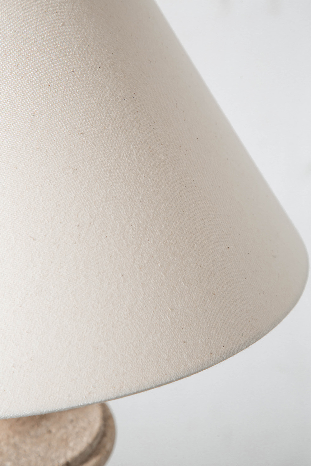 Table Lamp in Travertine and Fabric