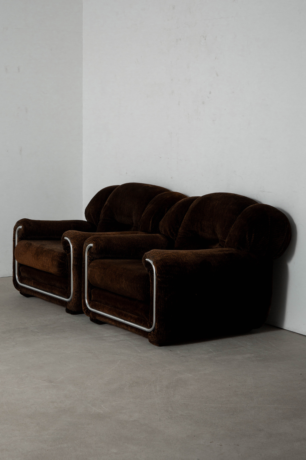 Lonuge Chair for B&T Gruppo Industriale Salotti in Fabric and Chrome