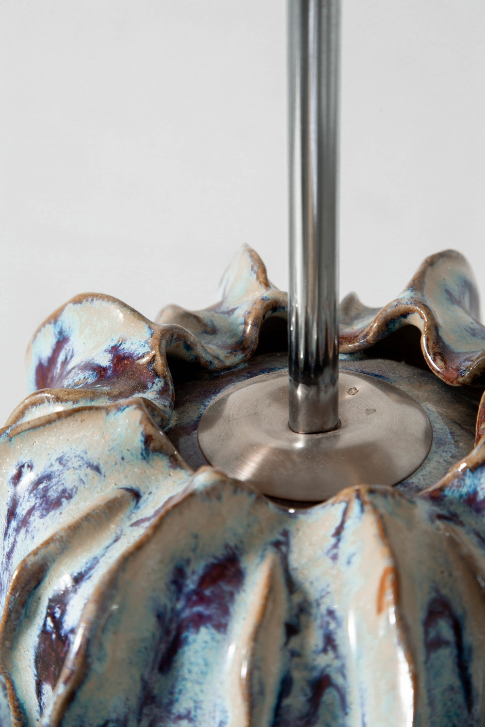Table Lamp in Ceramic , Steel and Fabric