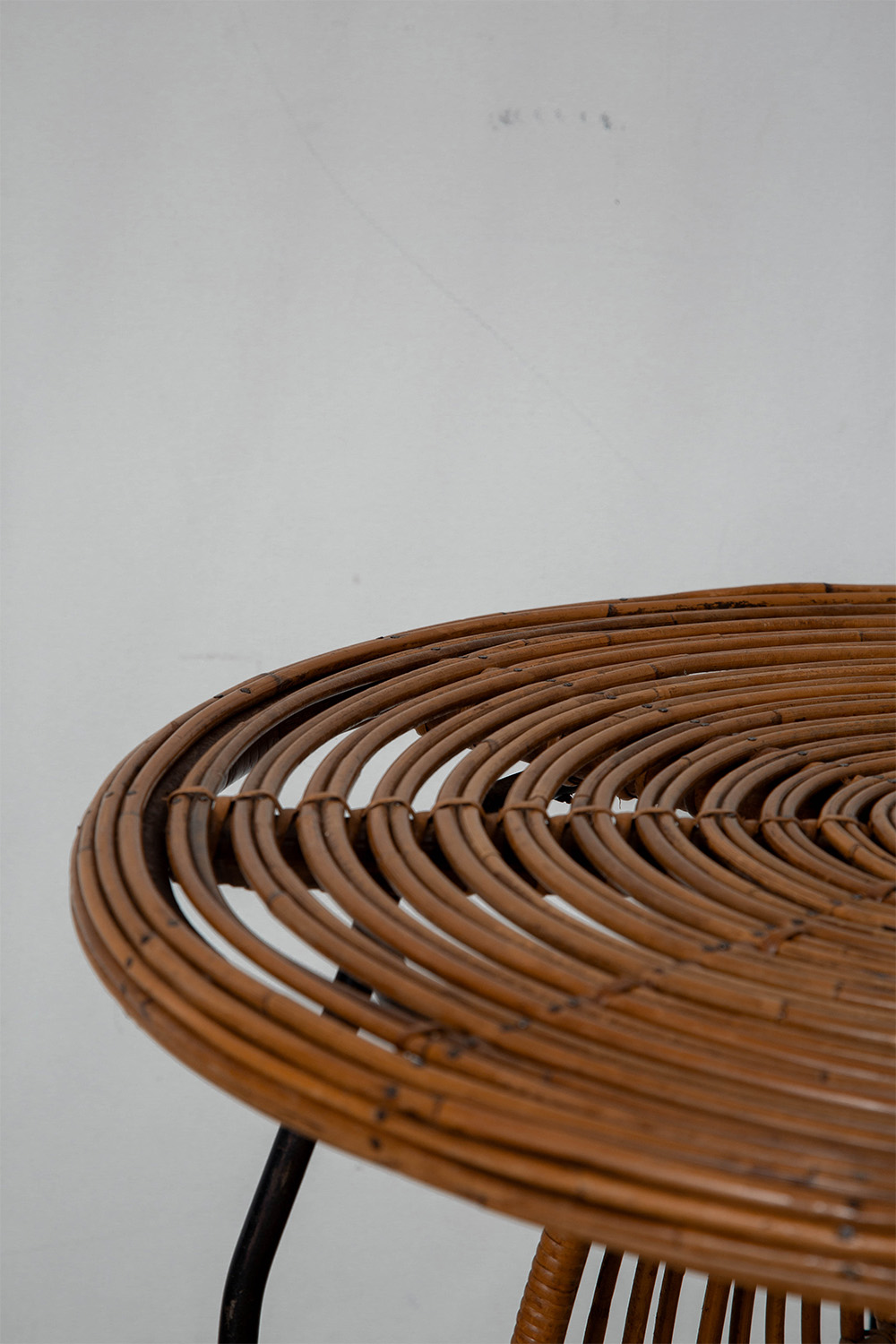 Coffee Table in Rattan and Steel