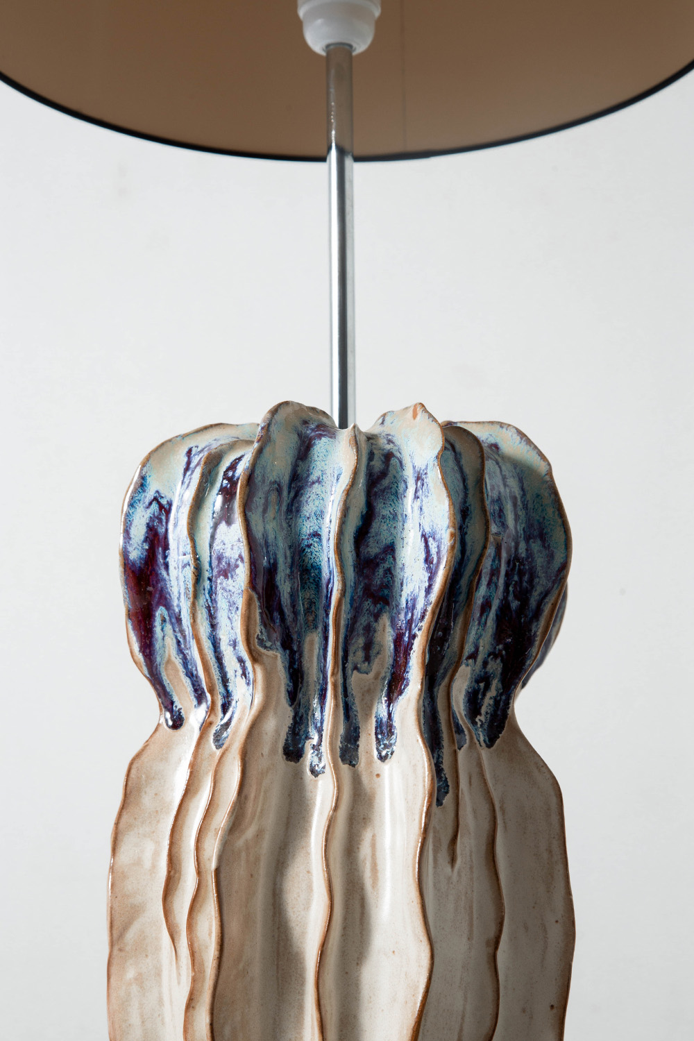 Table Lamp in Ceramic , Steel and Fabric