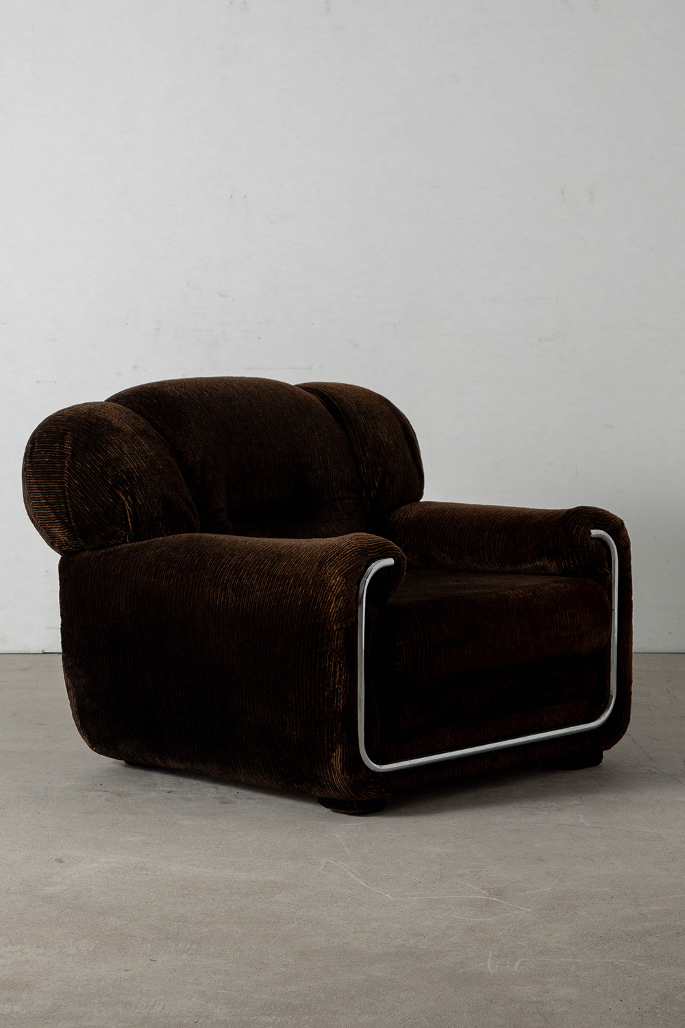 Lonuge Chair for B&T Gruppo Industriale Salotti in Fabric and Chrome