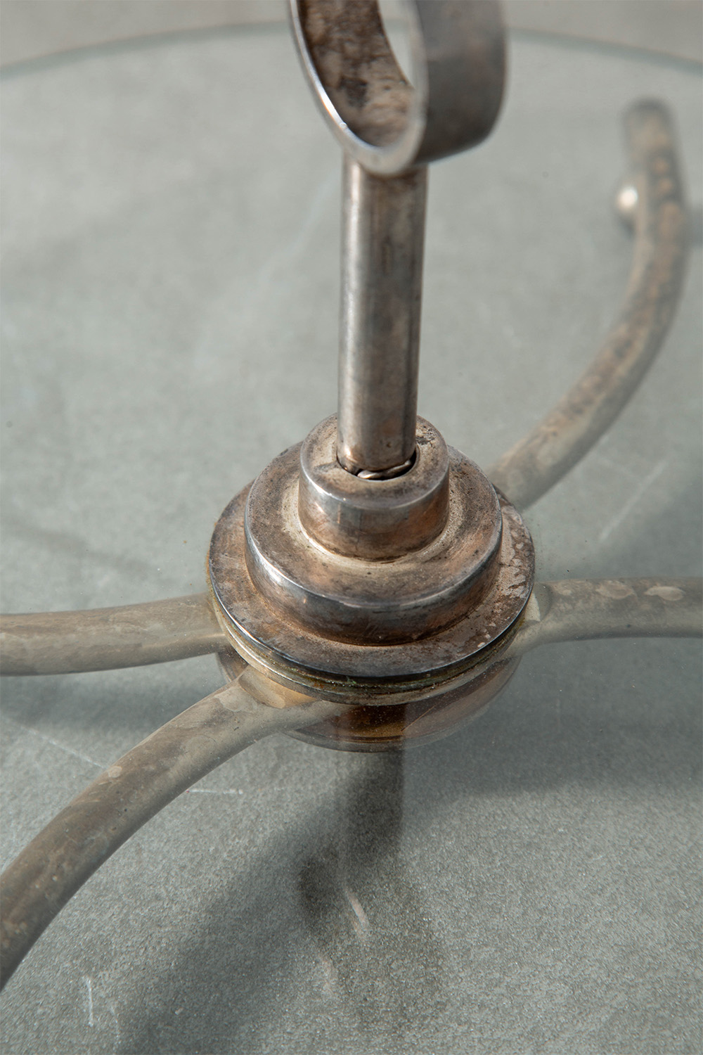 Serving Tray in Glass and Steel