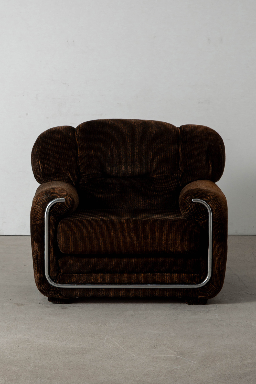 Lonuge Chair for B&T Gruppo Industriale Salotti in Fabric and Chrome