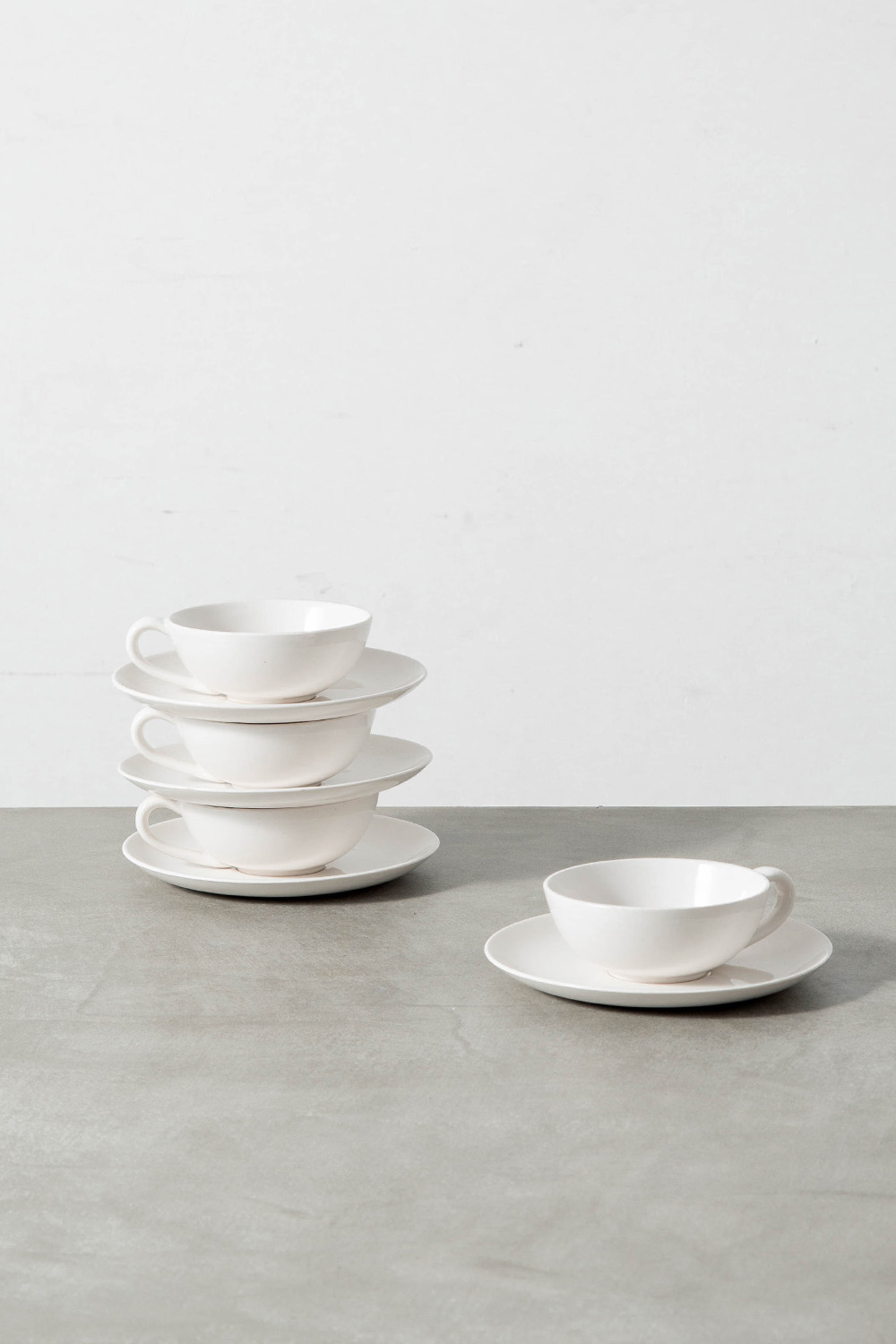 Tea Cup & Saucer Set by Sori Yanagi for Matsumura & Co in Ceramic