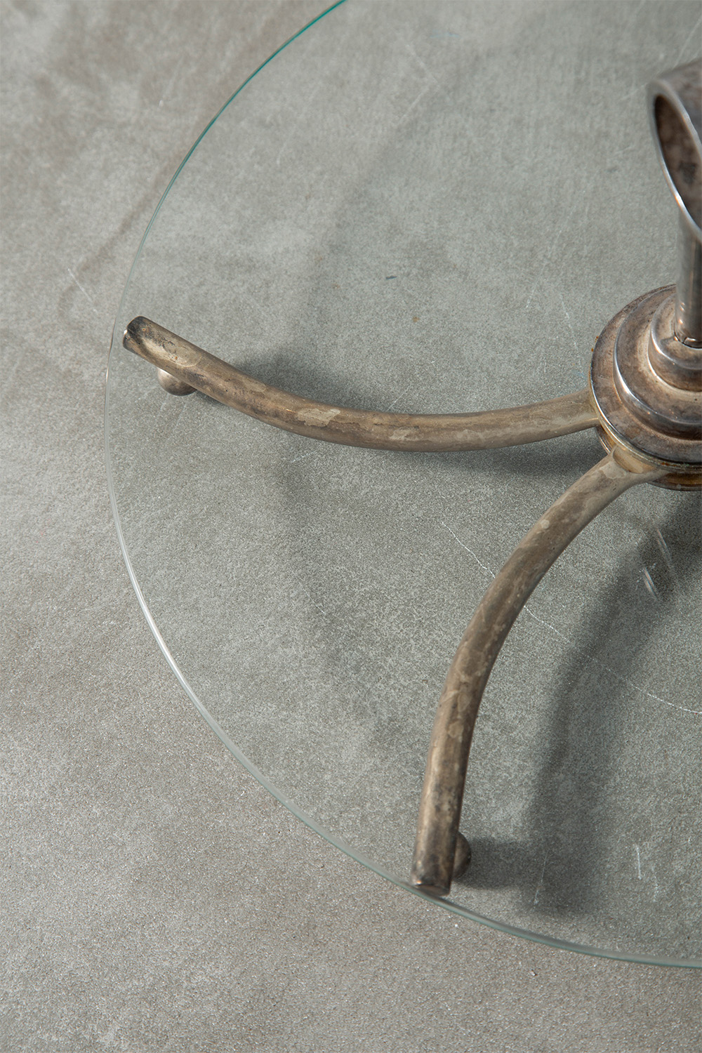 Serving Tray in Glass and Steel