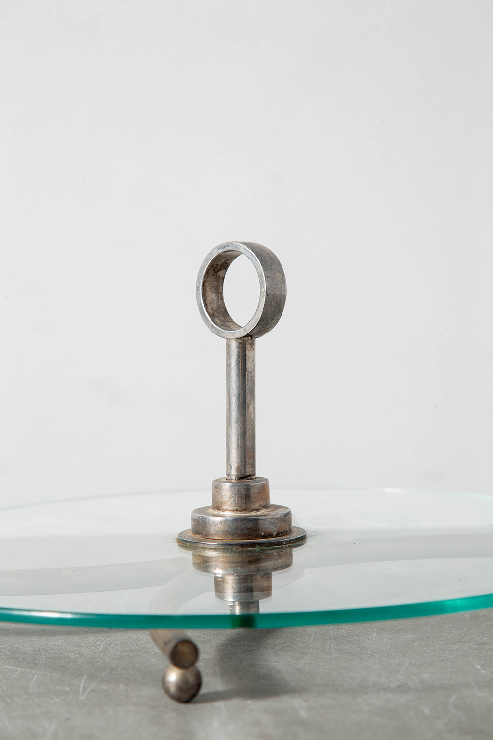 Serving Tray in Glass and Steel