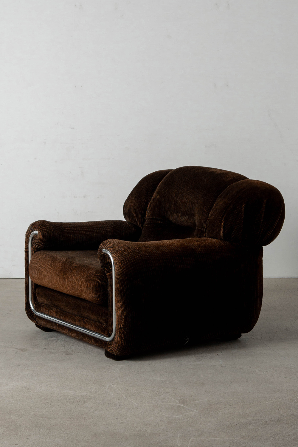 Lonuge Chair for B&T Gruppo Industriale Salotti in Fabric and Chrome