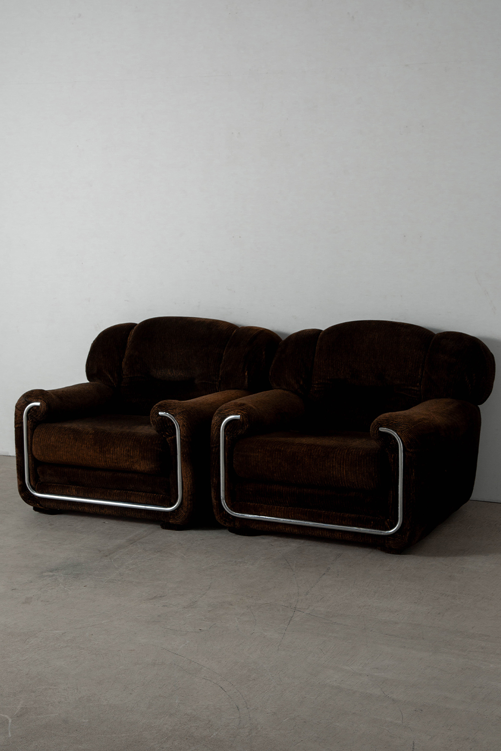 Lonuge Chair for B&T Gruppo Industriale Salotti in Fabric and Chrome