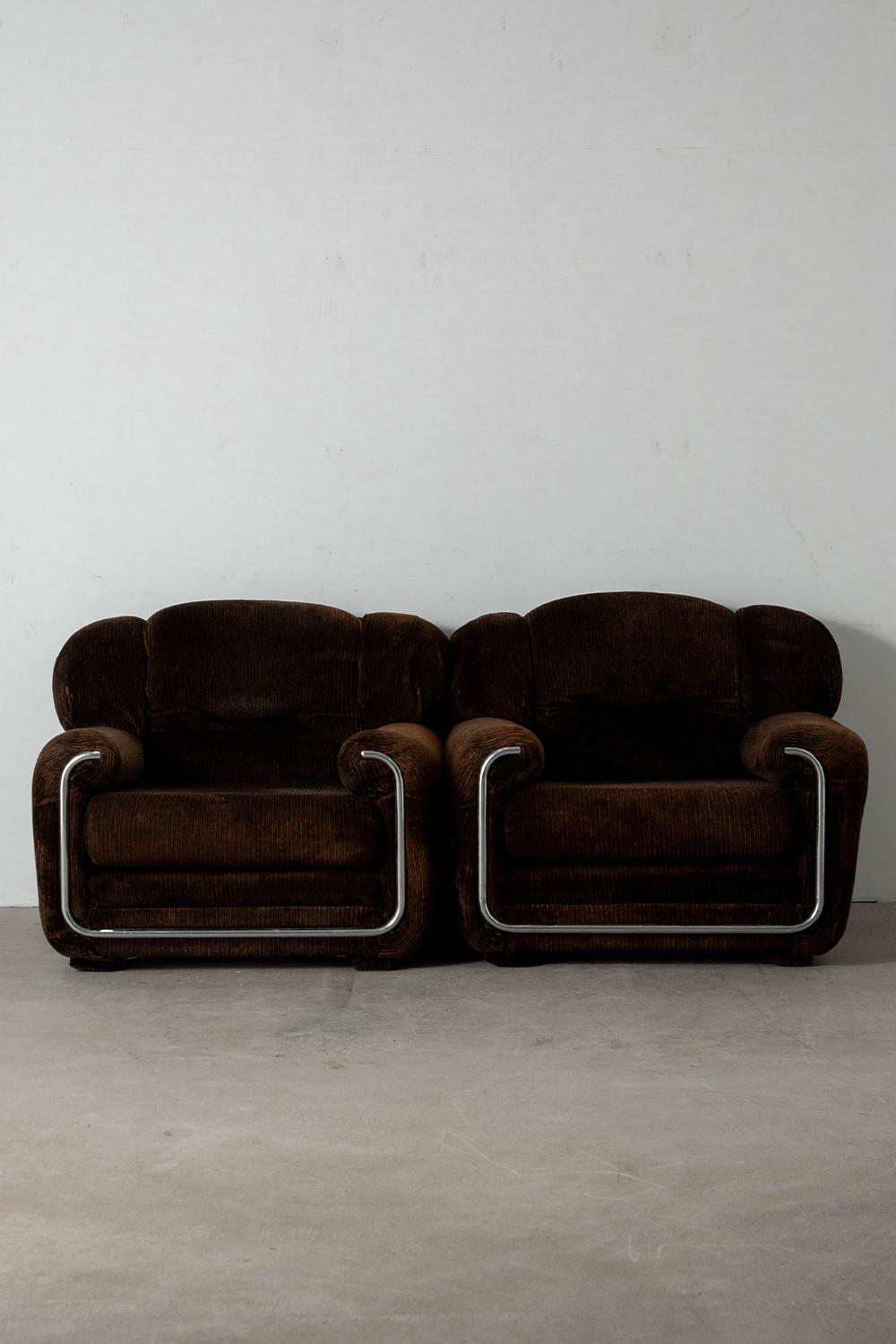 Lonuge Chair for B&T Gruppo Industriale Salotti in Fabric and Chrome