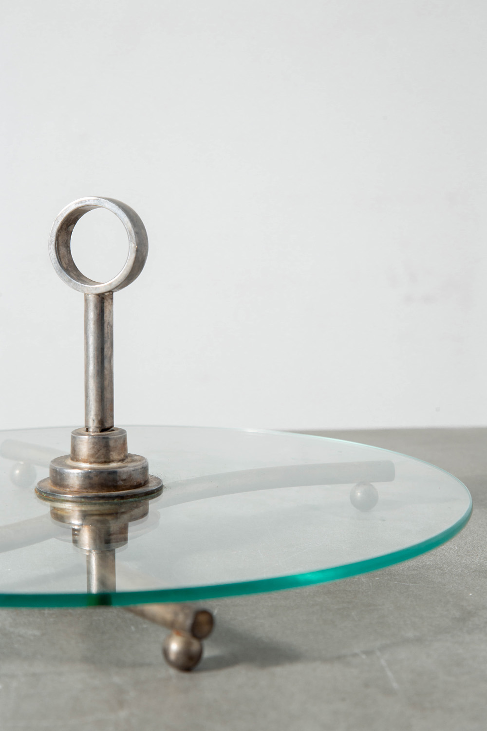 Serving Tray in Glass and Steel