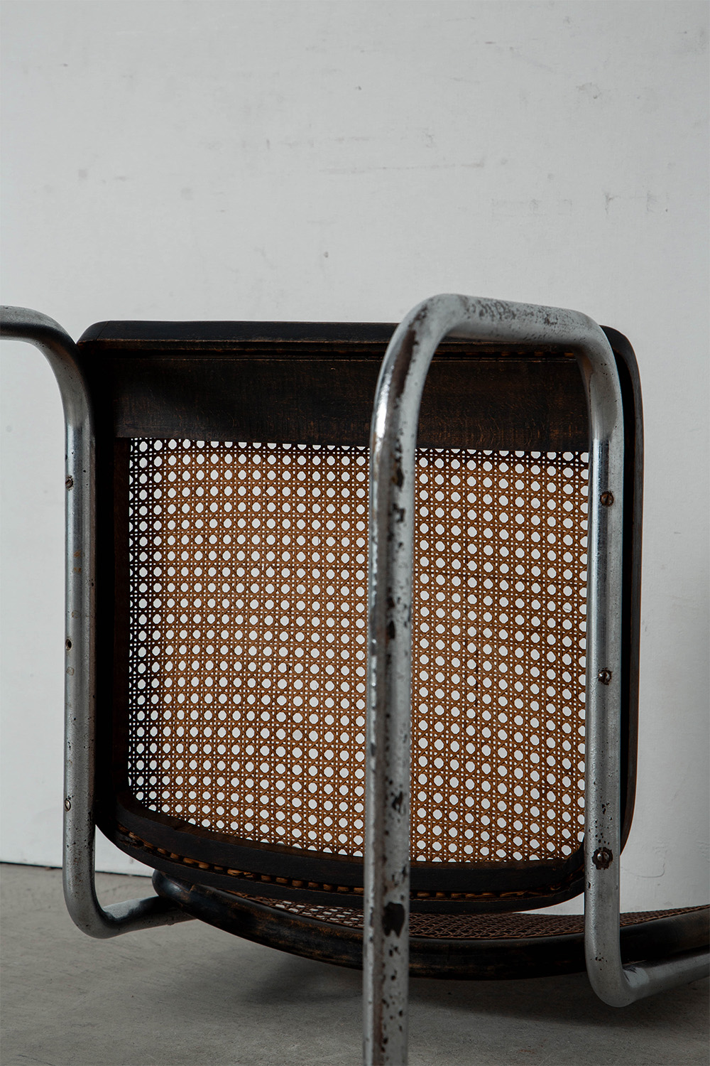 B32 Cesca Chair by Marcel Breuer for THONET in Chrome , Wood and Rattan