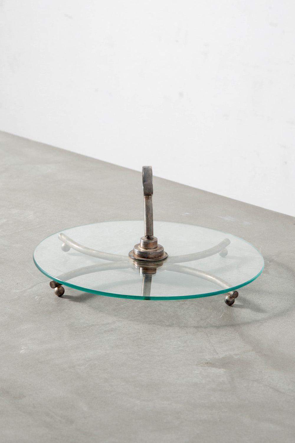 Serving Tray in Glass and Steel