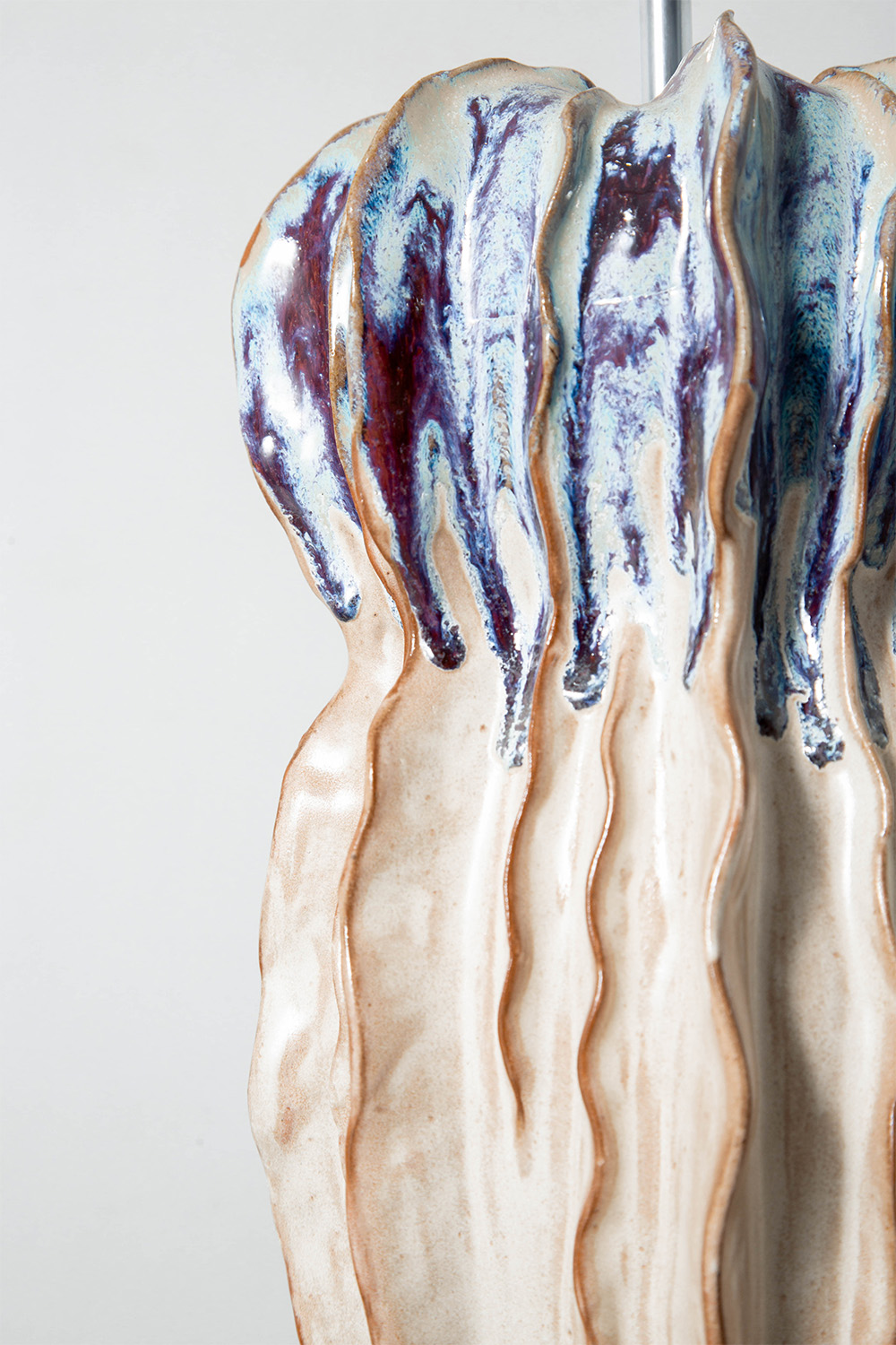 Table Lamp in Ceramic , Steel and Fabric