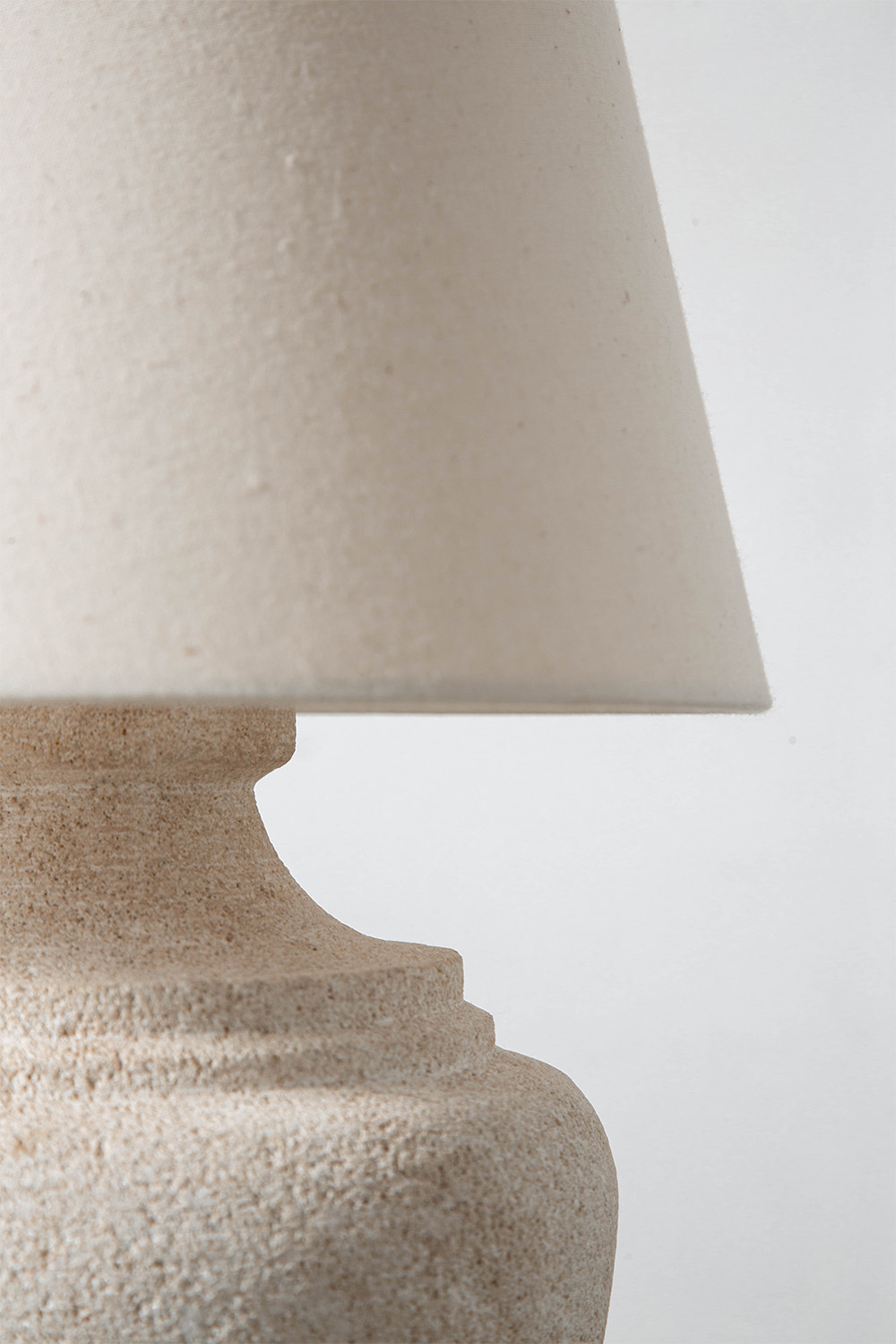Table Lamp in Stone and Fabric