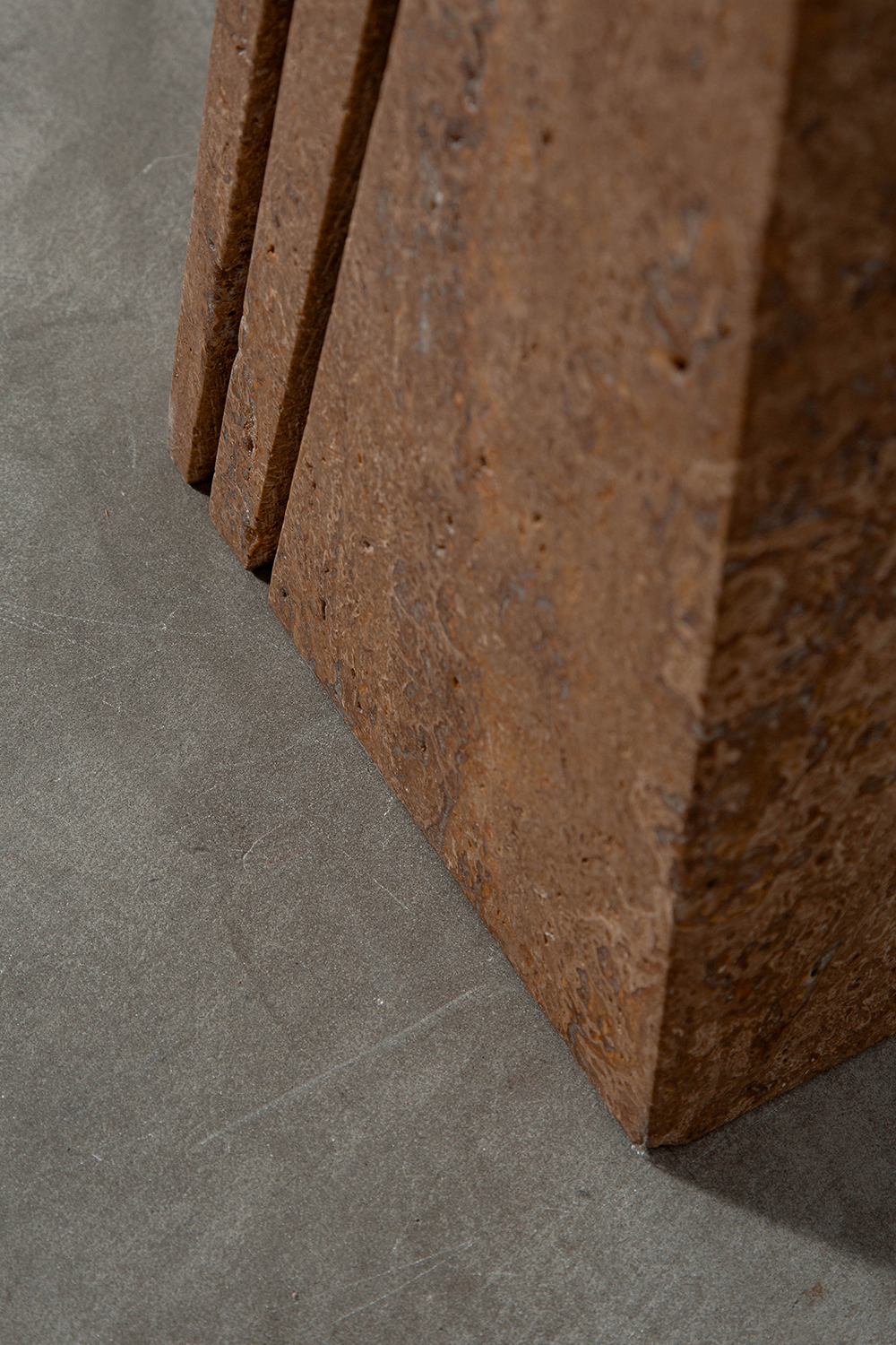 Table Lamp in Fabric and Travertine
