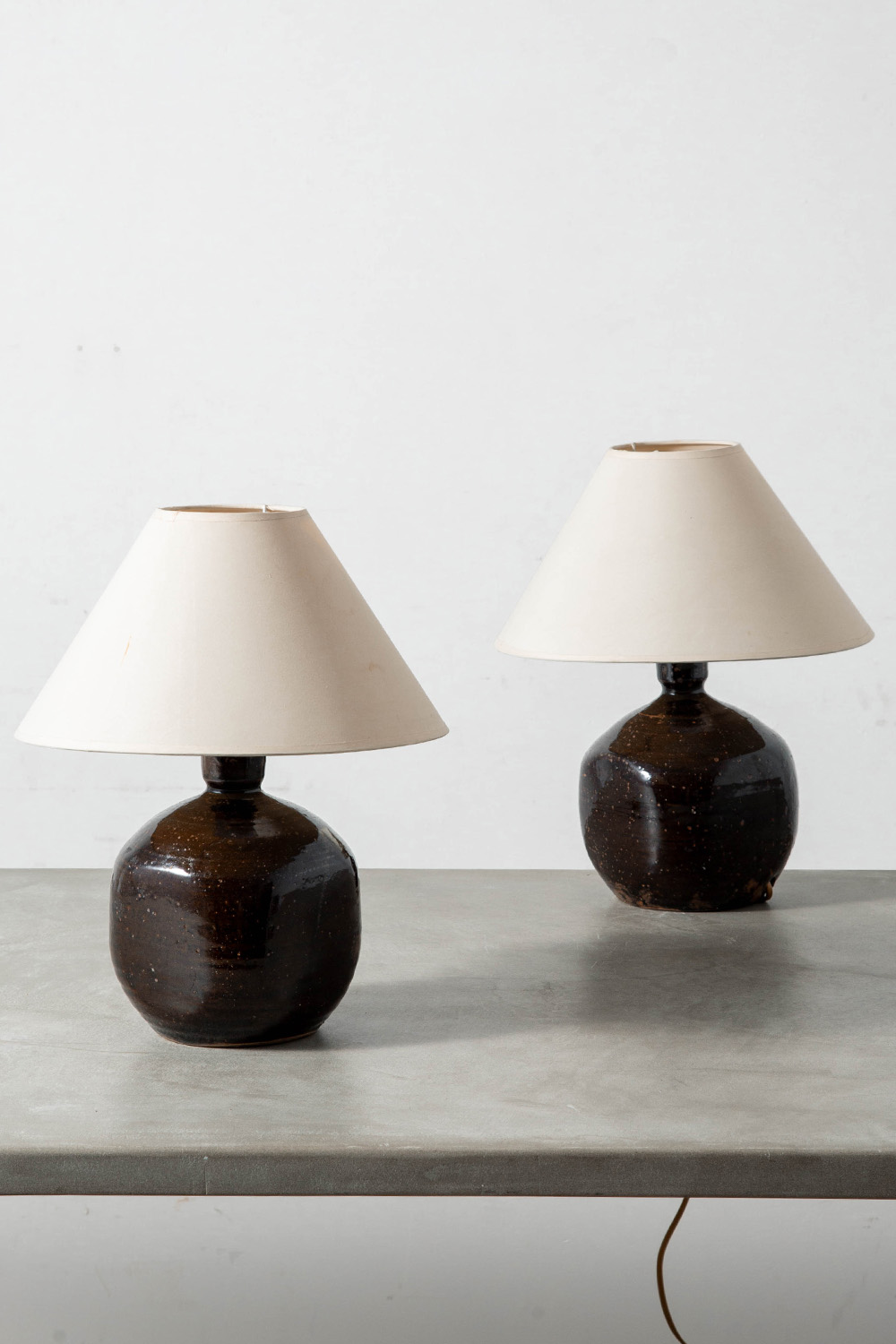 Table Lamp by Jean Marais in Fabric and Ceramic