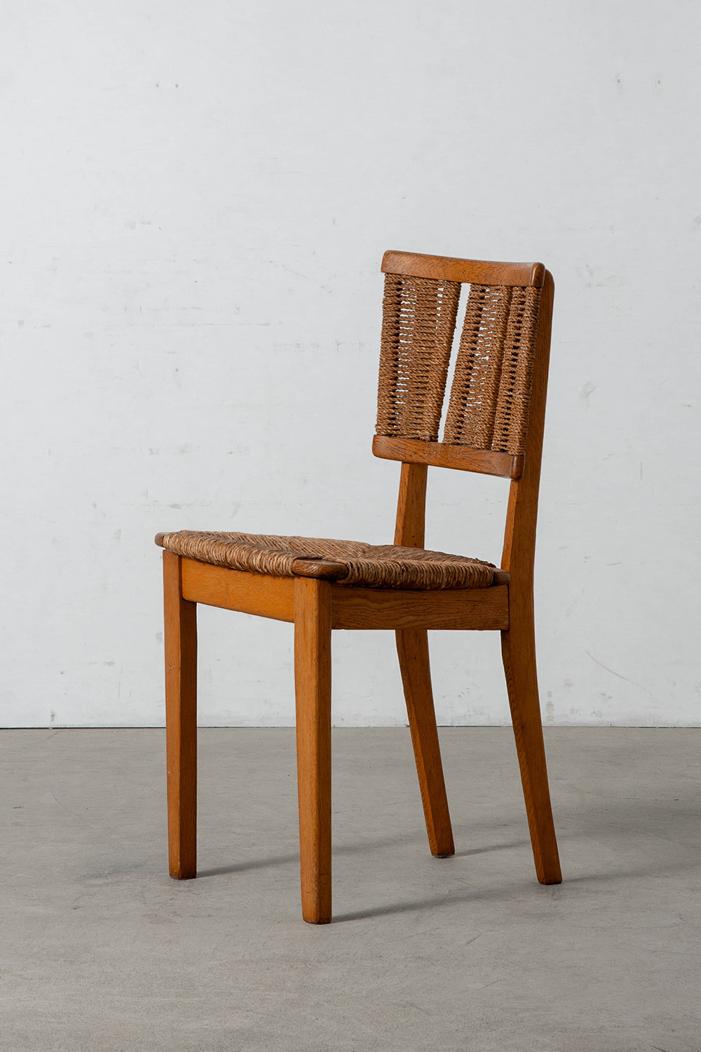 A2-1 Chair by Mart Stam for Goed Wonen in Oak and Rush Seat