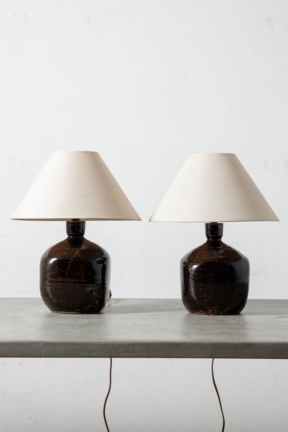 Table Lamp by Jean Marais in Fabric and Ceramic