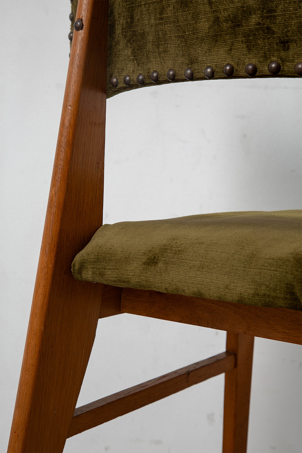 Dining Chair attribute to Jean Prouvé for Vauconsant in Fabric and Wood