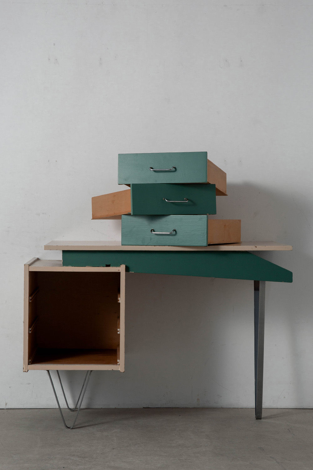 Desk by Cees Braakman for Pastoe in Wood and Steel