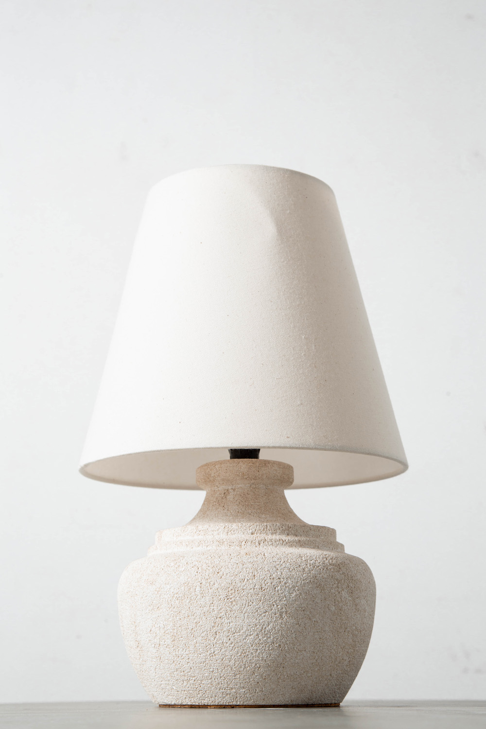 Table Lamp in Stone and Fabric