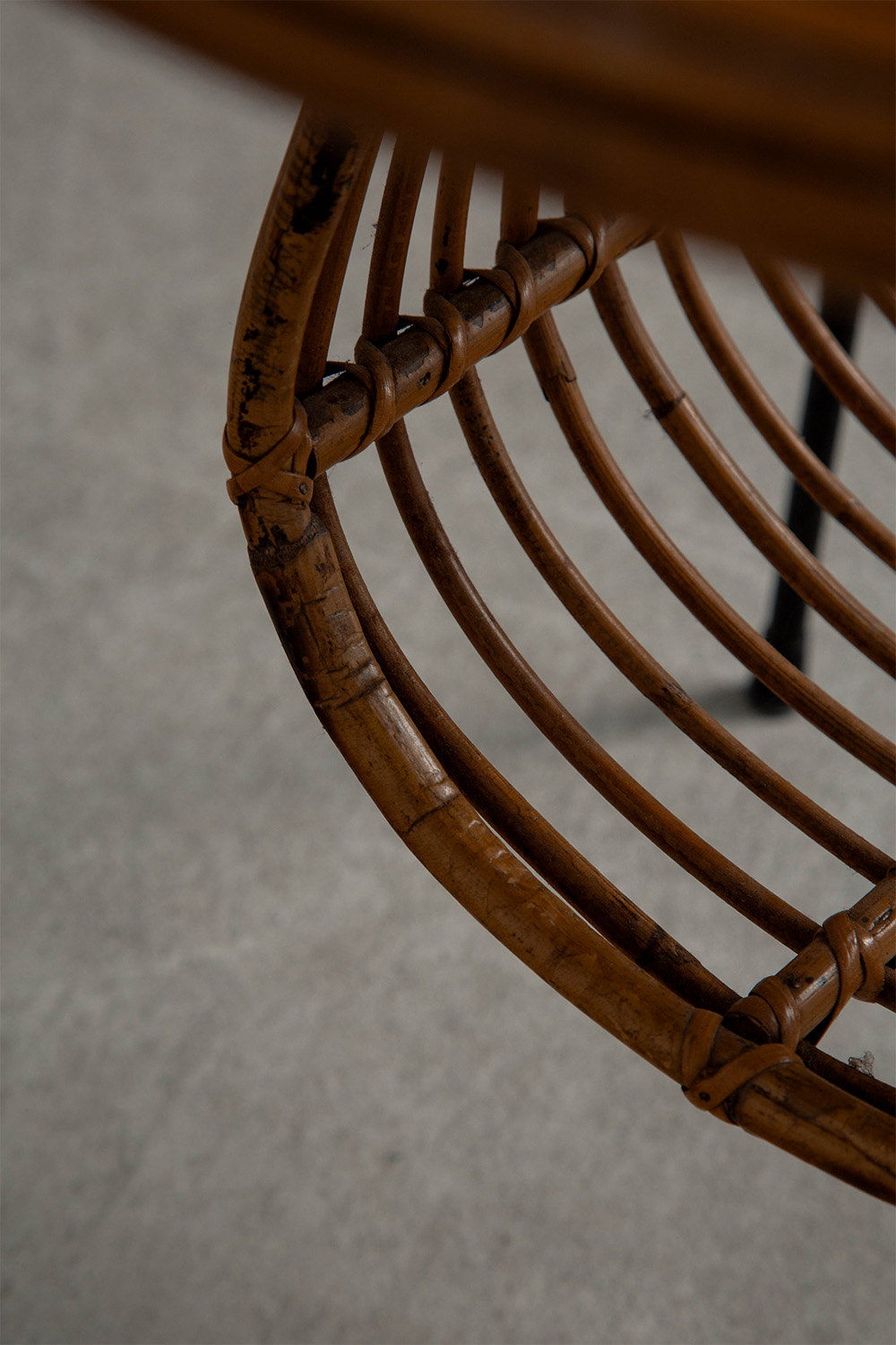 Coffee Table in Rattan and Steel
