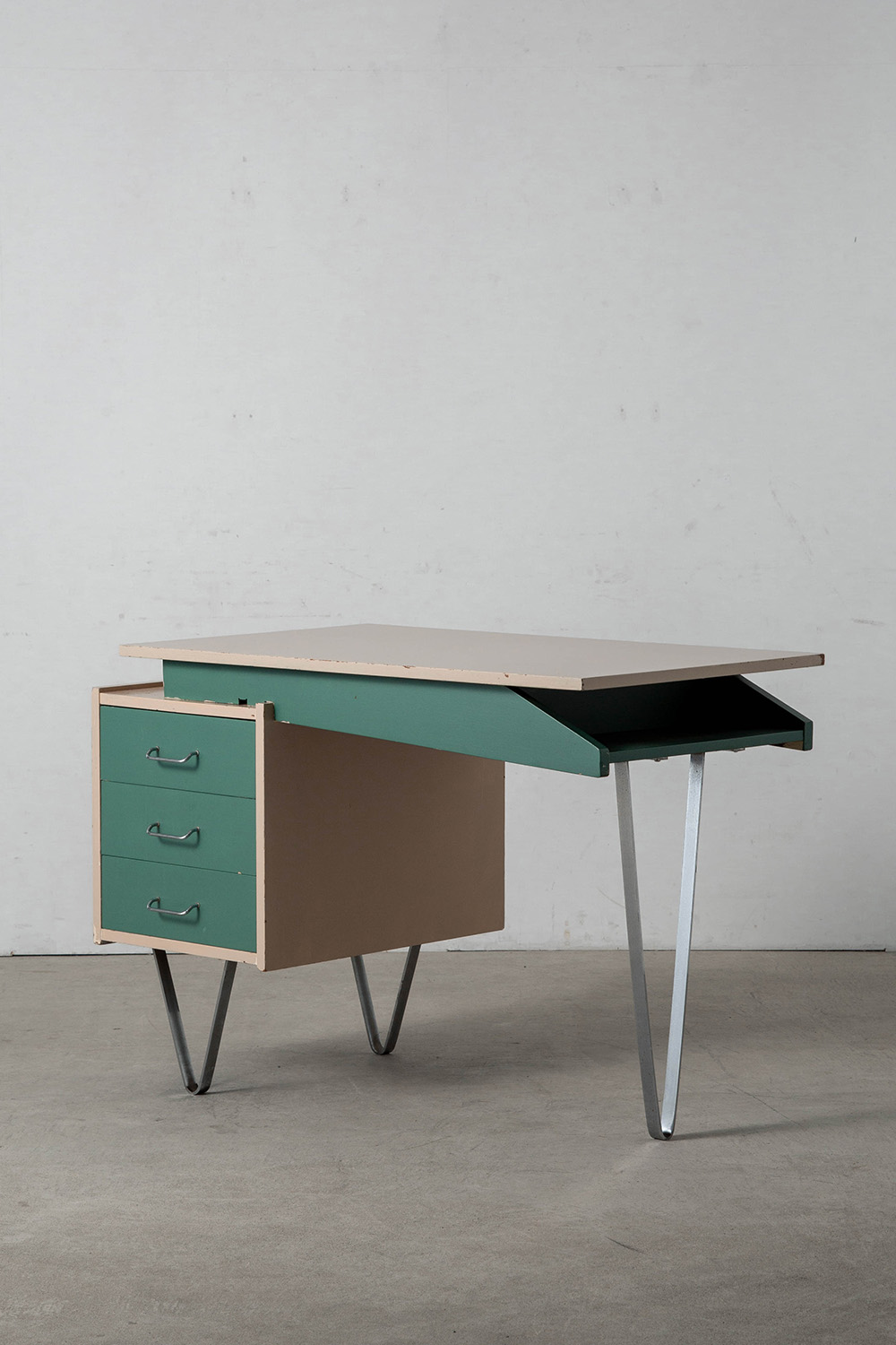 Desk by Cees Braakman for Pastoe in Wood and Steel