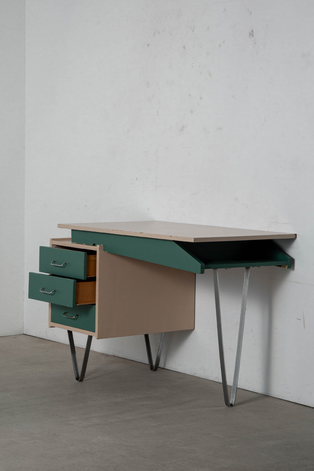 Desk by Cees Braakman for Pastoe in Wood and Steel