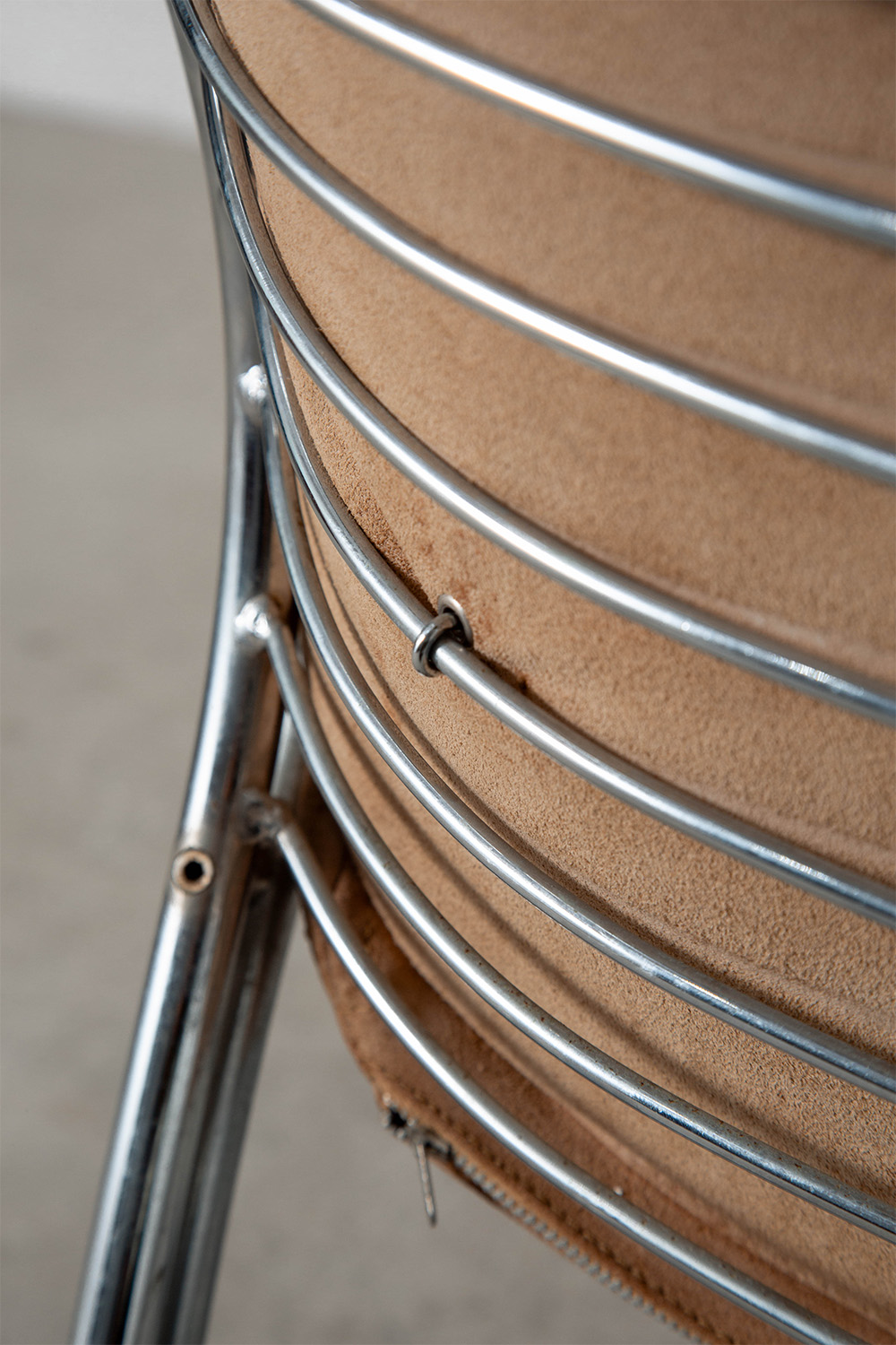 Sabrina Chair by Gastone Rinaldi for RIMA in Chrome and Suede
