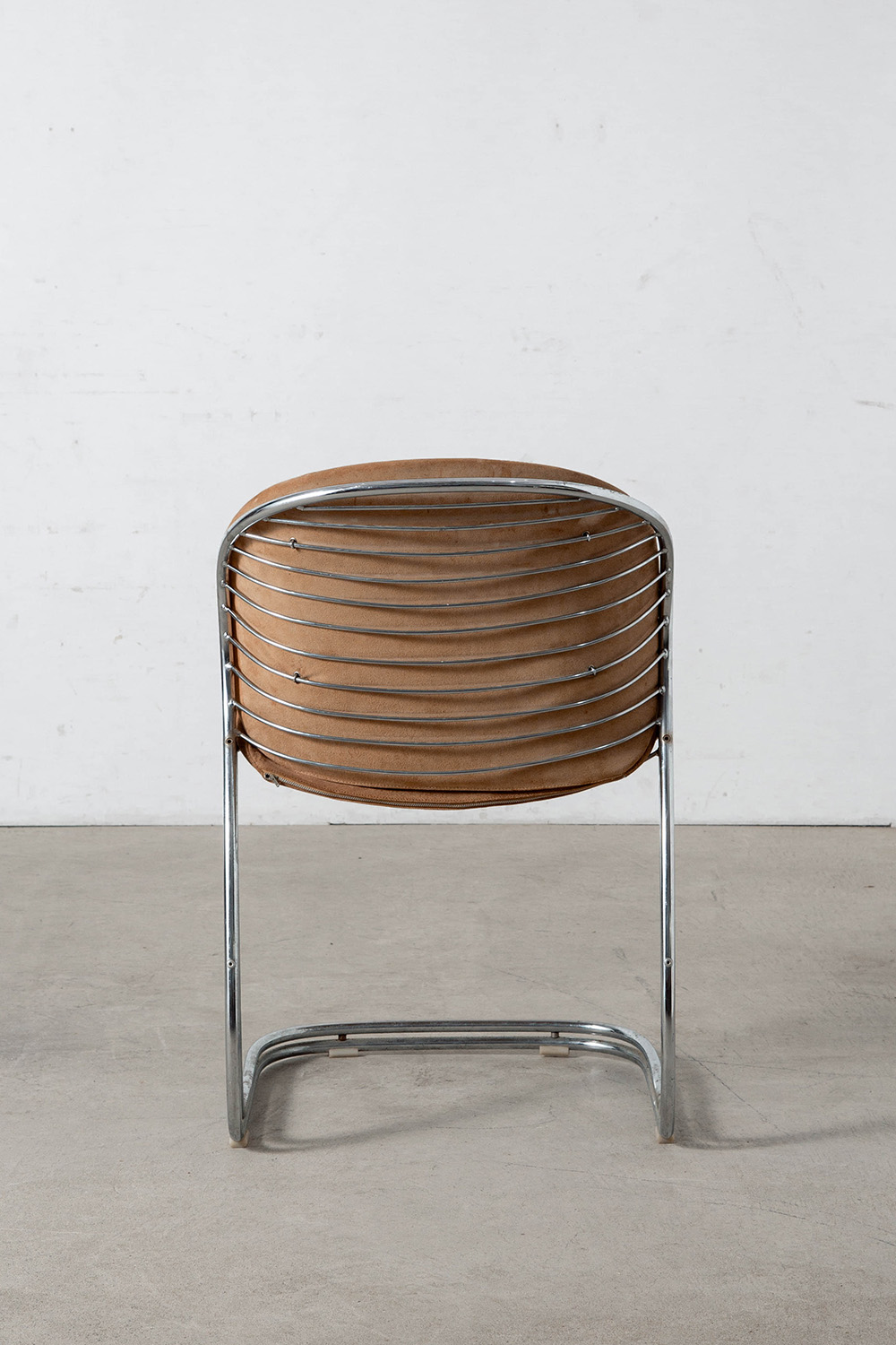 Sabrina Chair by Gastone Rinaldi for RIMA in Chrome and Suede