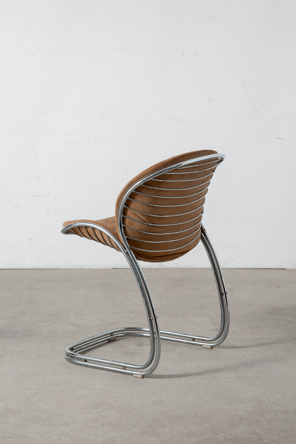 Sabrina Chair by Gastone Rinaldi for RIMA in Chrome and Suede