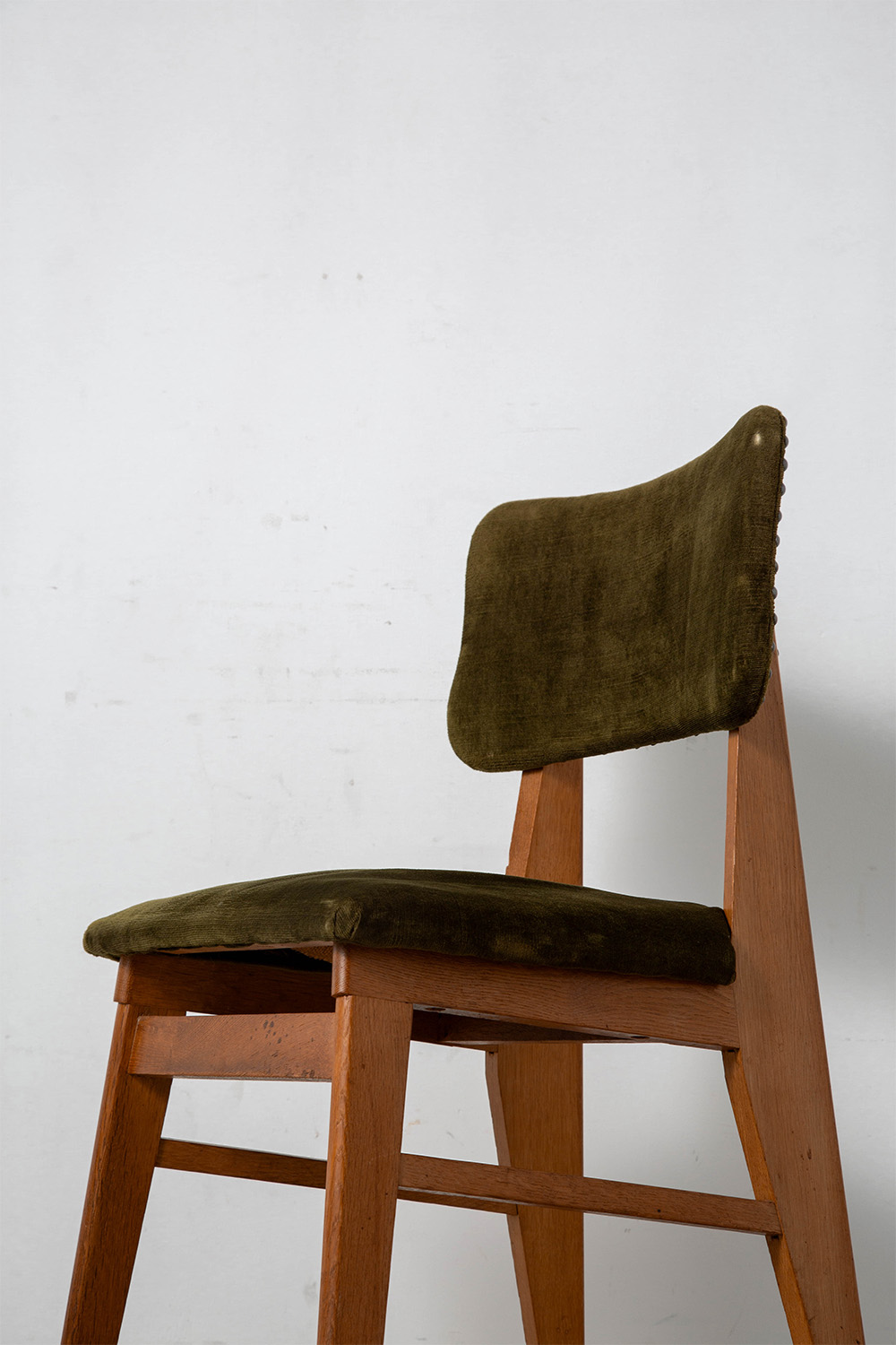 Dining Chair attribute to Jean Prouvé for Vauconsant in Fabric and Wood