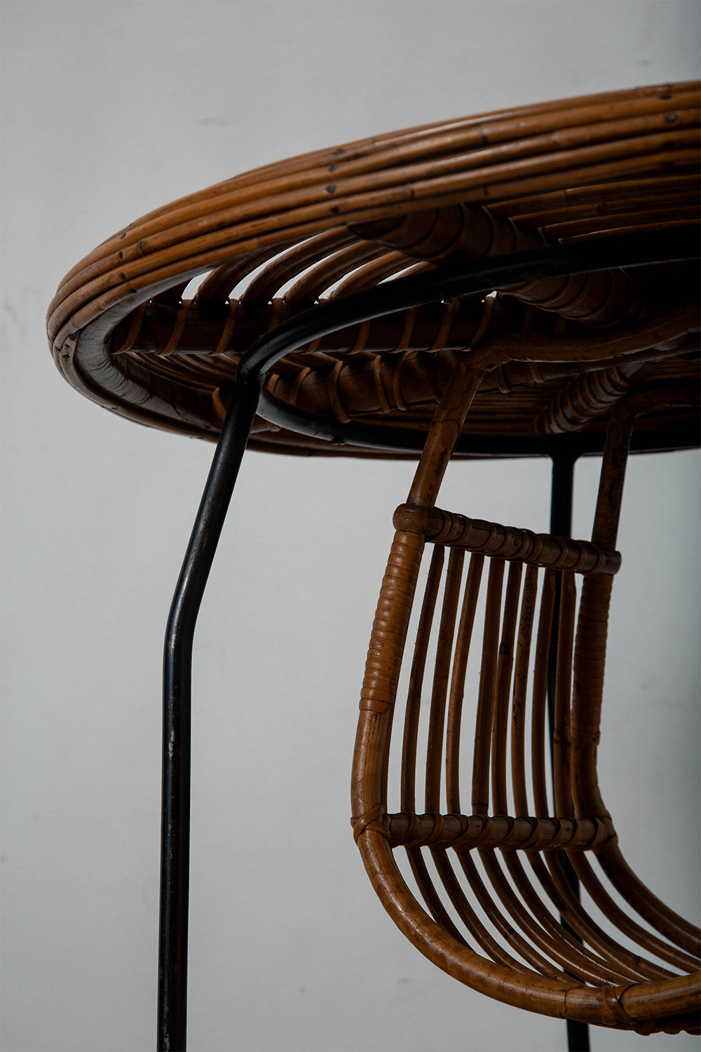 Coffee Table in Rattan and Steel
