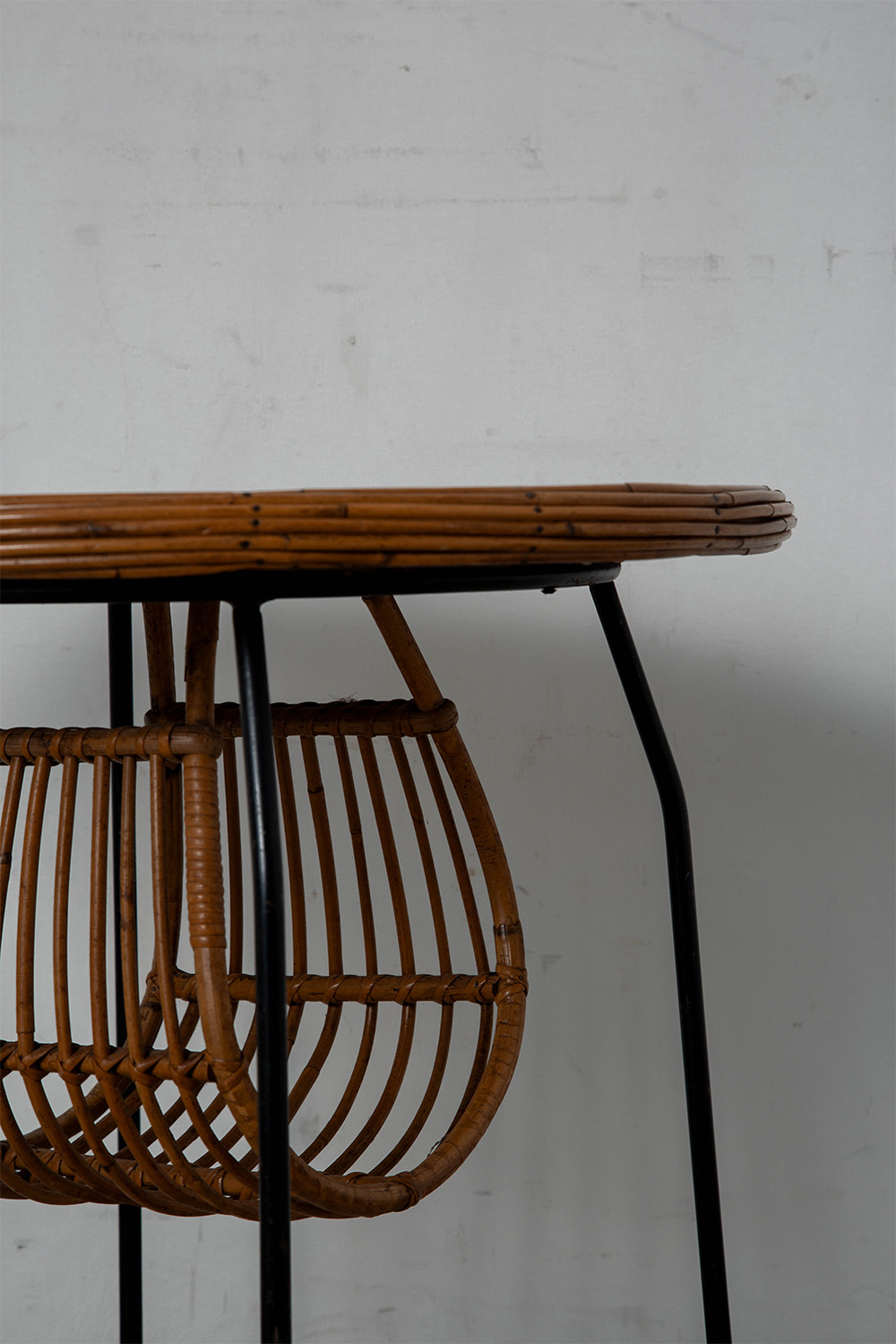 Coffee Table in Rattan and Steel