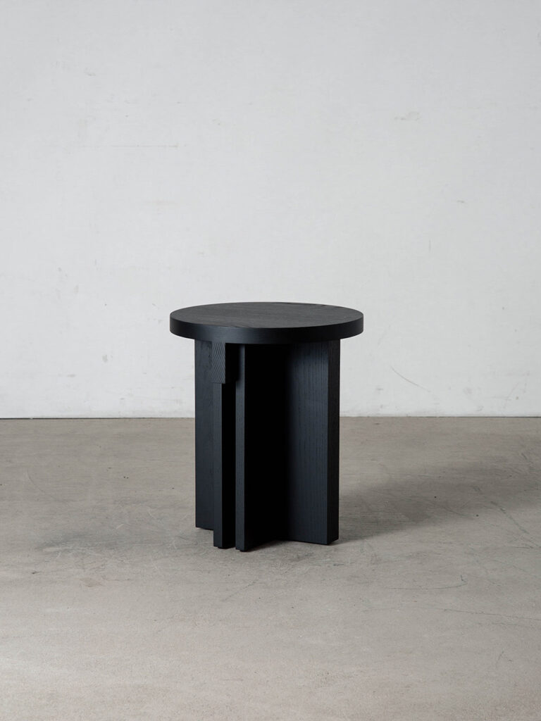 Rak Round Stool by Francesc Rifé for Kendo in Black Ash