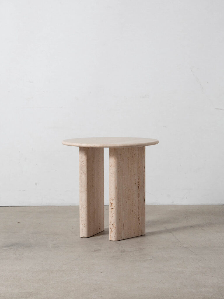 Treviso Side Table by Carlos Guijarro for Kendo in Travertine