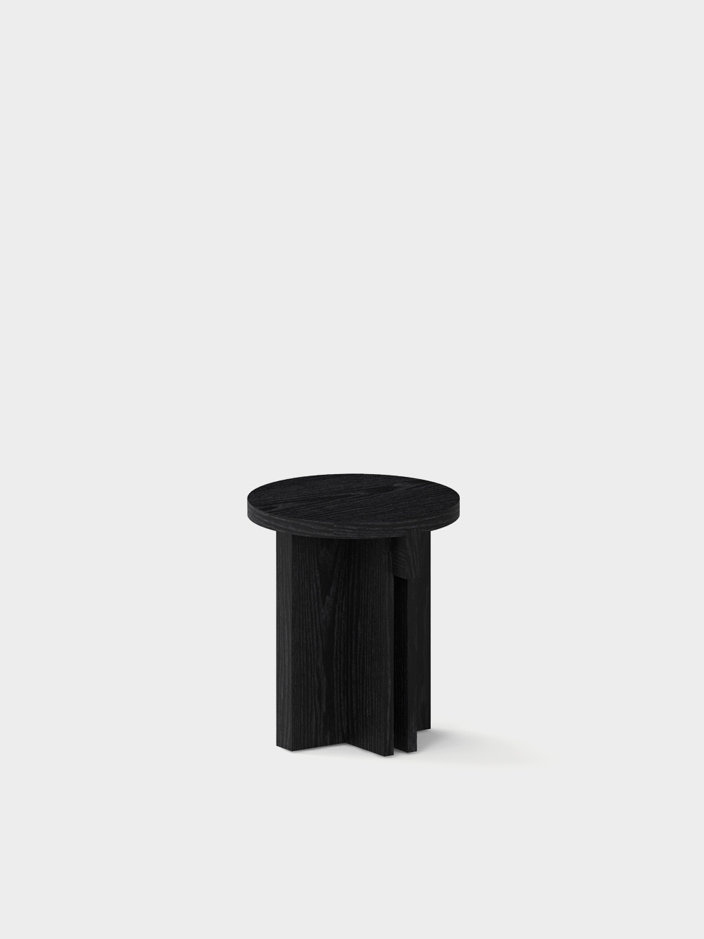 Rak Round Stool by Francesc Rifé for Kendo in Natural Ash&nbsp;Black