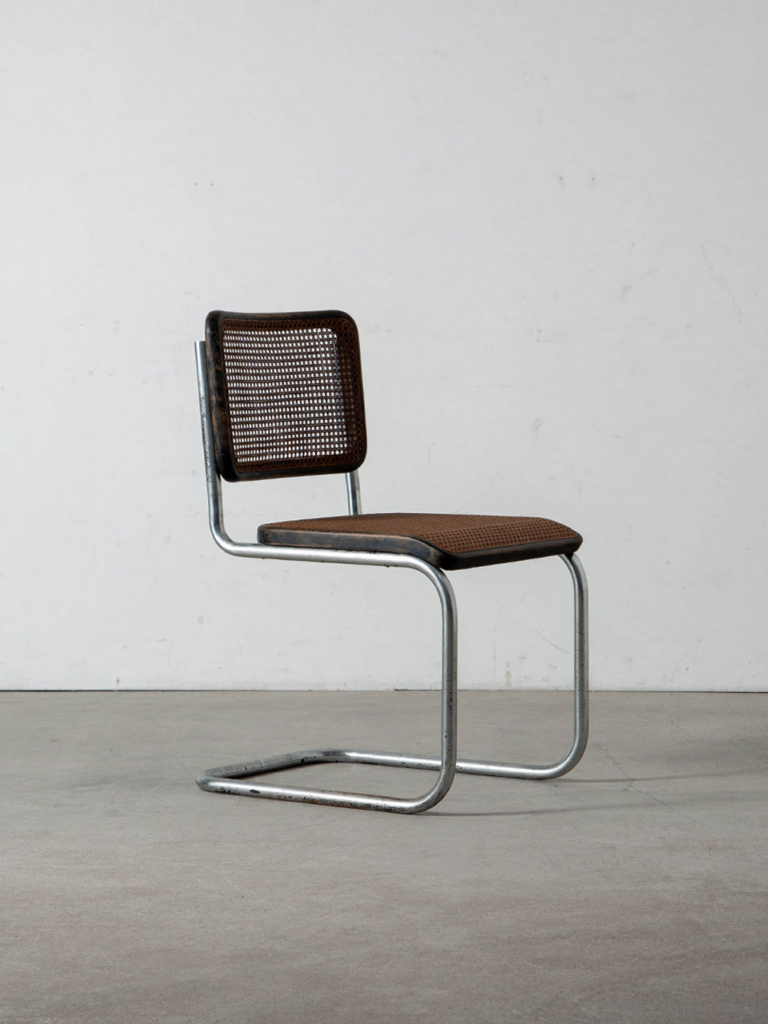 B32 Cesca Chair by Marcel Breuer for THONET in Chrome , Wood and Rattan