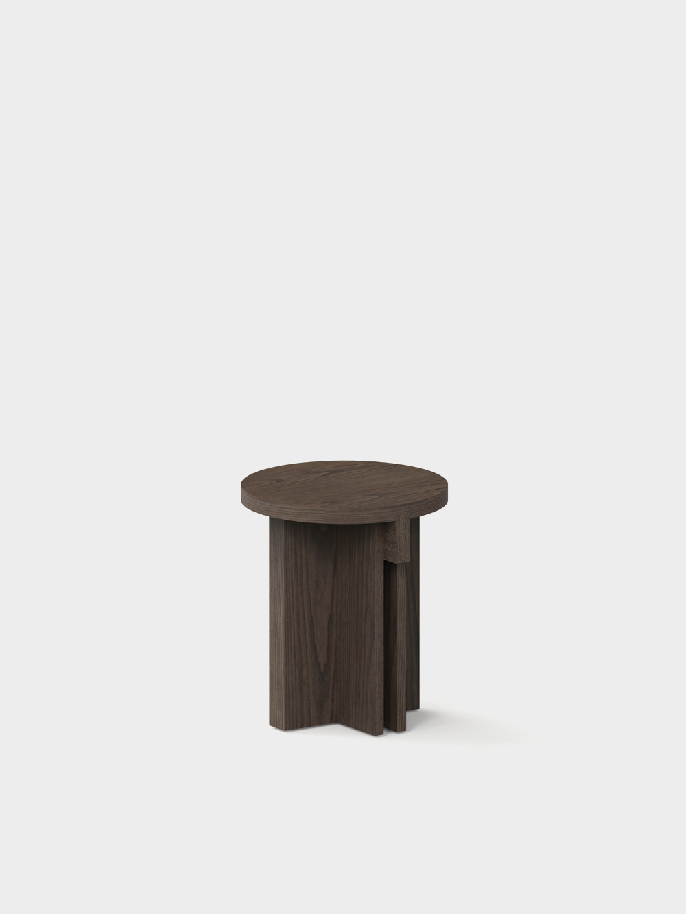 Rak Round Stool by Francesc Rifé for Kendo in Burgundy Ash&nbsp;Grey 