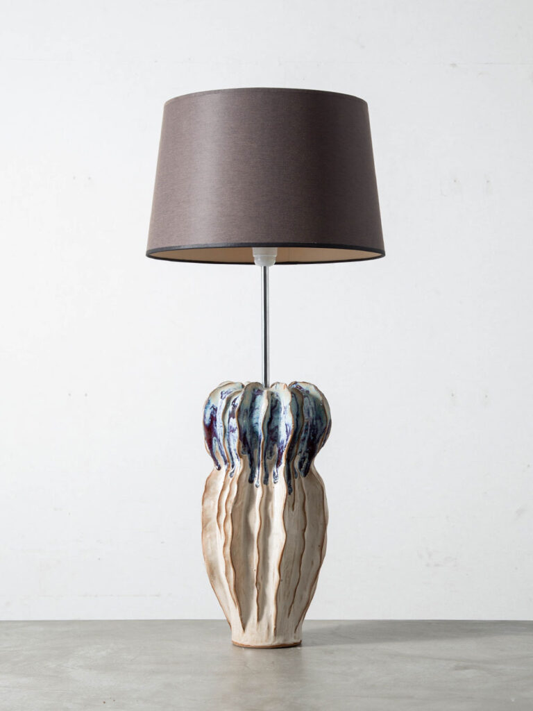 Table Lamp in Ceramic , Steel and Fabric